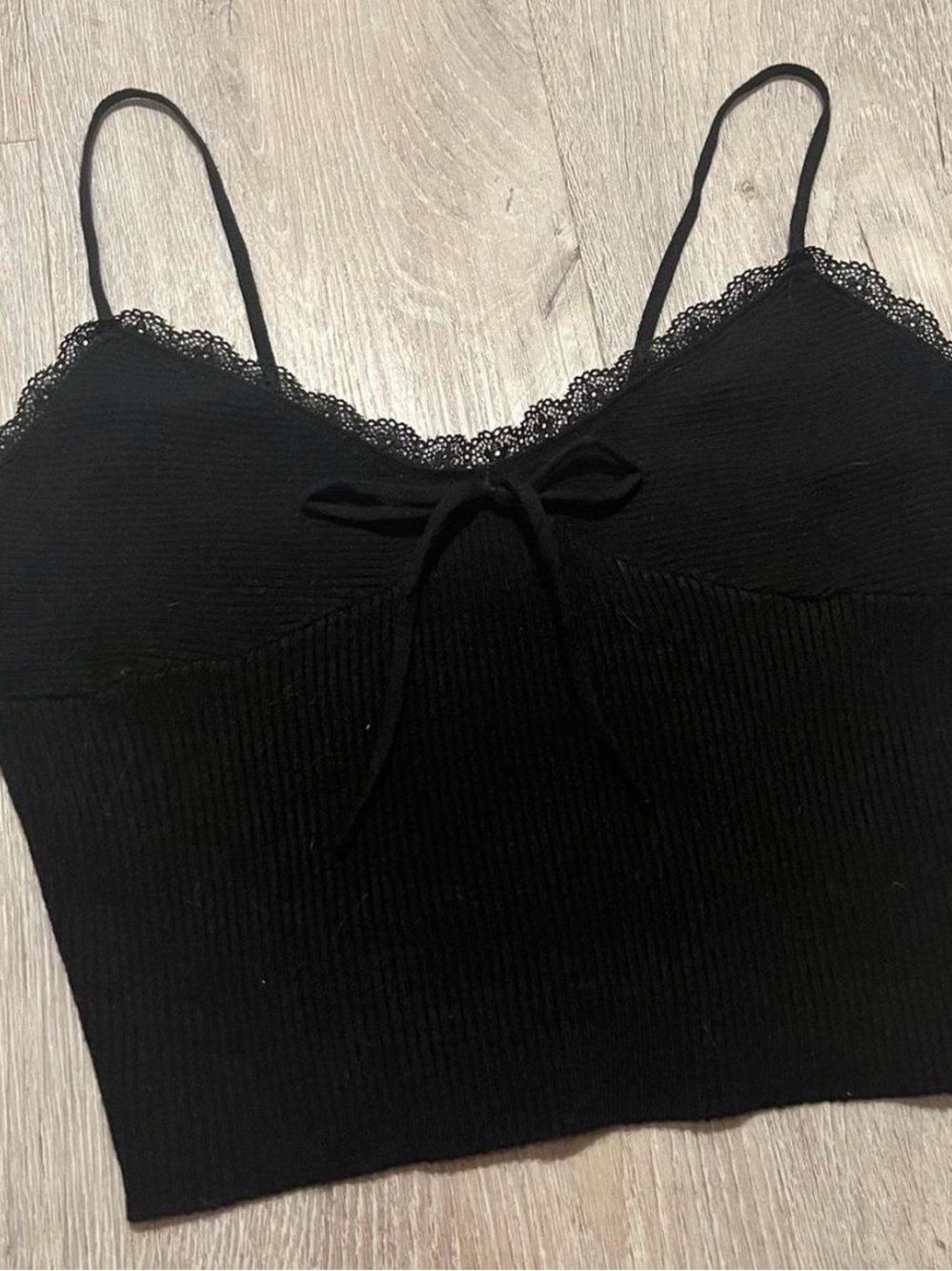 LA hearts black lace cami